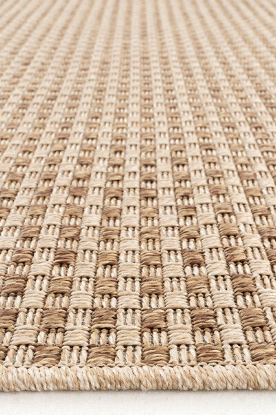 Milano 667 Coffee Woven Rug with Straw Texture, Living Room, Kitchen, Corridor, Cutting Runner, Machine Woven Rug - 7