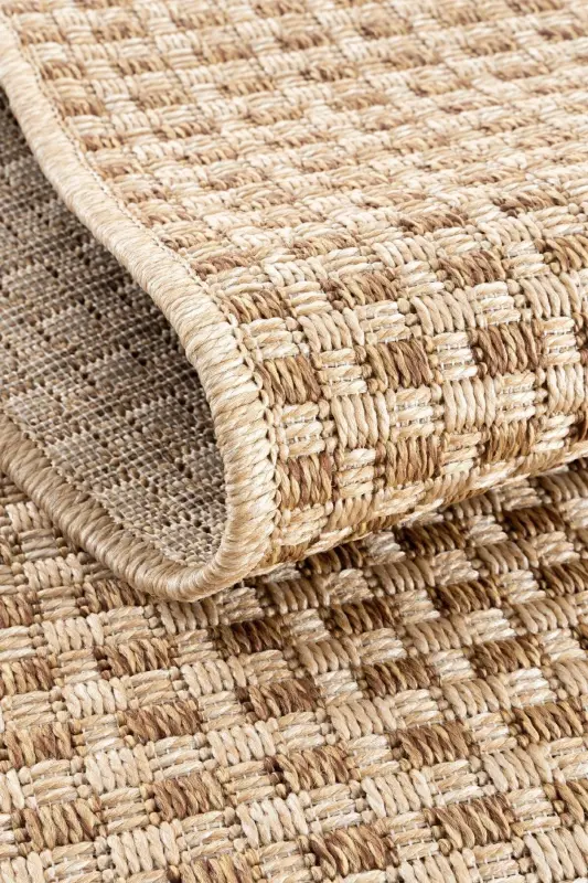 Milano 667 Kahve Hasır Dokulu Halı Kilim Salon Mutfak Koridor Kesme Yolluk Dokuma Makine Halısı - Kahve 2 - 9