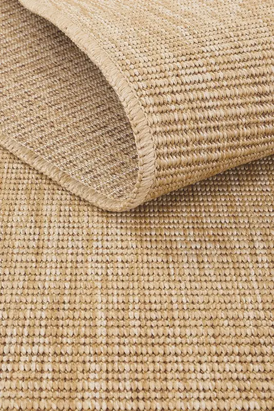 Milano Bej Hasır Görünümlü Bohem Rustik Makina Dokuma Kolay Temizlenir Kesme İnce Salon Oda Halısı-Bej 33 - 8