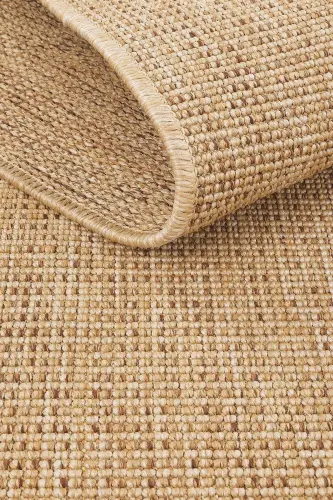 Milano Bej Rengi Hasır Jüt Görünümlü Rustik Dokuma Leke Tutmaz Salon Oturma Odası Ev Balkon Halısı-Krem 33 - 8