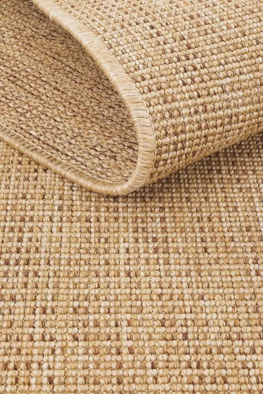 Milano Bej Rengi Hasır Jüt Görünümlü Rustik Dokuma Leke Tutmaz Salon Oturma Odası Ev Balkon Halısı-Krem 33 - 8