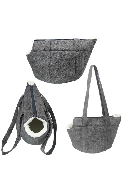 Milano Cat & Dog Shoulder Carrying Bag, Pet Shoulder Travel Bag - Grey - 10