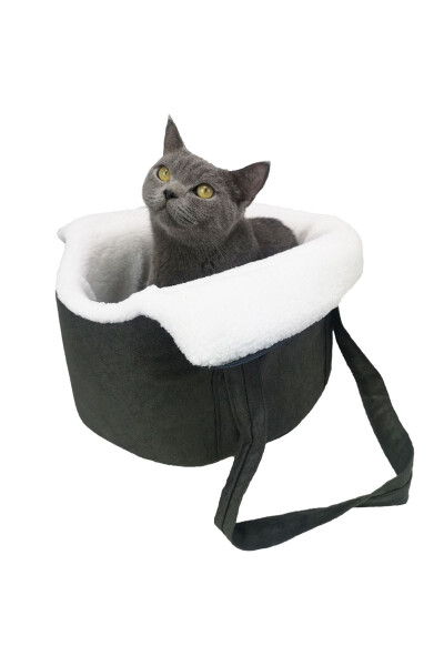 Milano Cat & Dog Shoulder Carrying Bag, Pet Shoulder Travel Bag - Grey - 11