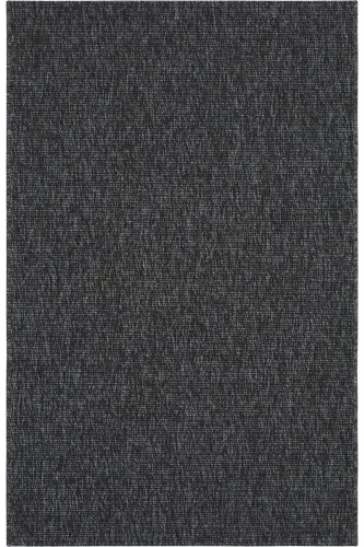 Milano Gri Siyah Halı İnce Yazlık Sade Düz Renk Salon Oturma Odası Hasır Sisal Dokulu Balkon Halısı-Gri Siyah - 1