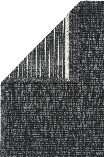 Milano Gri Siyah Halı İnce Yazlık Sade Düz Renk Salon Oturma Odası Hasır Sisal Dokulu Balkon Halısı-Gri Siyah - 5