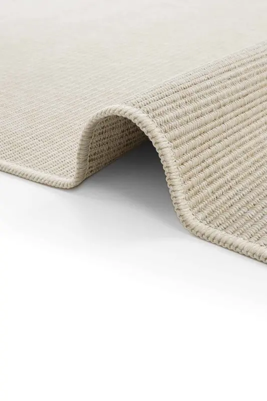 Milano Krem Bej Hasır Bohem Leke Tutmaz Kesme Düz Renk Rustik Balkon Ev Mutfak Oturma Odası Halısı-Krem 55 - 6