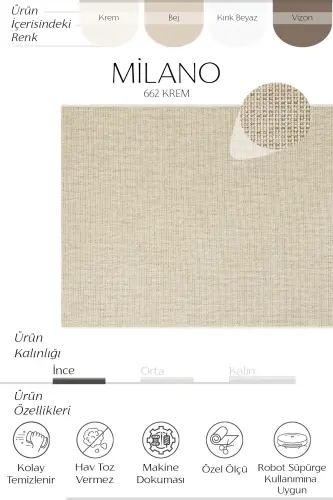 Milano Krem Bej Rengi Jüt Hasır Görünümlü Modern Bohem Kolay Temizlenebilir Salon Oda Balkon Halısı-Krem 44 - COOL HALI (1)