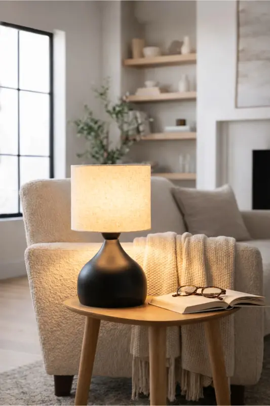 Milano Metal Body Lampshade Cream Crinkled Fabric Ayd-3087 - HOMİNG