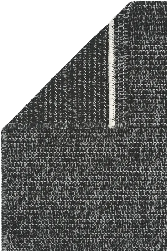 Milano Siyah Gri Halı İnce Yazlık Makine Dokuma Salon Oturma Odası Hasır Sisal Dokulu Balkon Halısı-Siyah Grii - 5