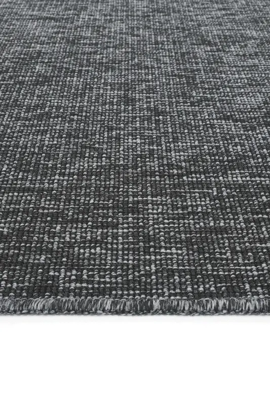 Milano Siyah Halı İnce Yazlık Makine Dokuma Oda Salon Oturma Odası Hasır Sisal Dokulu Balkon Halısı-Siyah - 7
