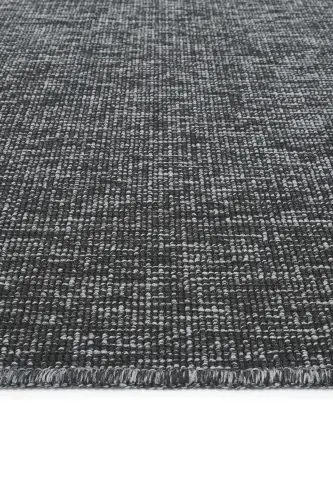 Milano Siyah Halı İnce Yazlık Makine Dokuma Oda Salon Oturma Odası Hasır Sisal Dokulu Balkon Halısı-Siyah - 7
