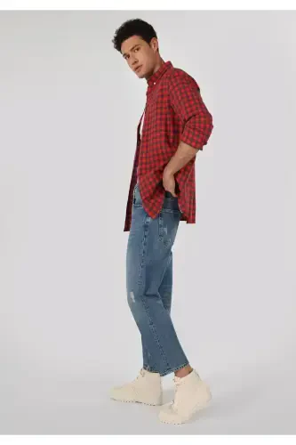 Milas, loose fit blue men's jeans. - 1