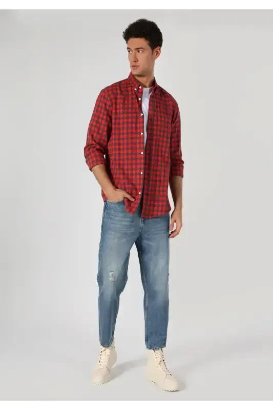 Milas, loose fit blue men's jeans. - 3