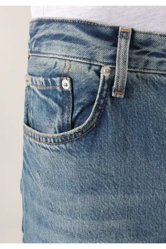 Milas, loose fit blue men's jeans. - 6