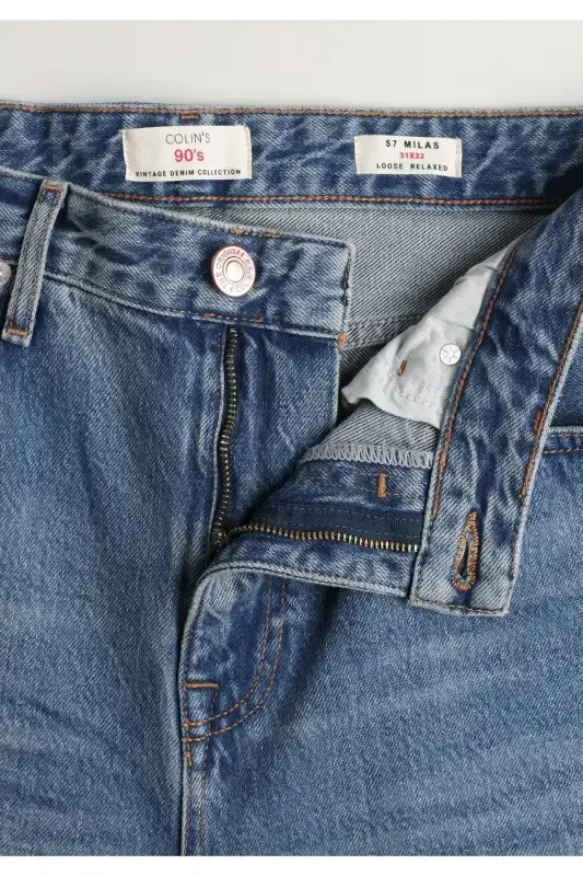 Milas, loose fit blue men's jeans. - 8