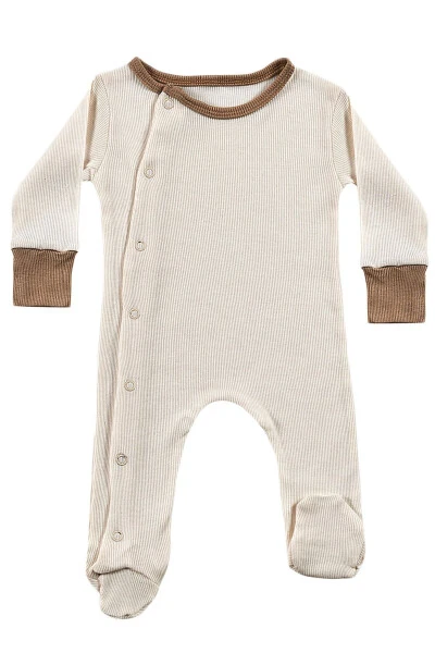 Milky Chocolate Baby Onesie Set 2 Pieces Unisex Organic Cotton Newborn Gift Set - 3