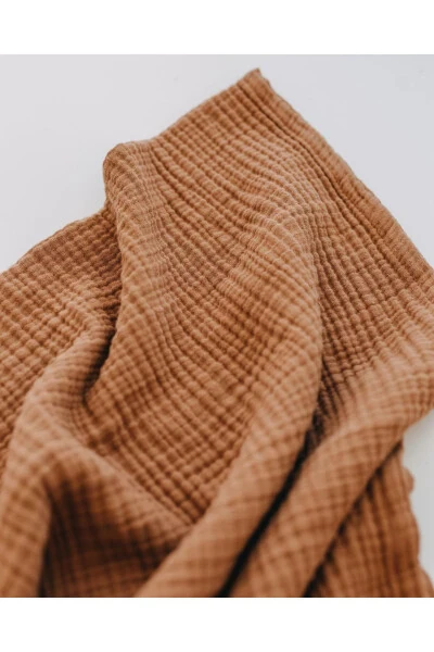 Milky Coffee 4 Layered Muslin Blanket 90x120 size - LITTLE TREND BABY