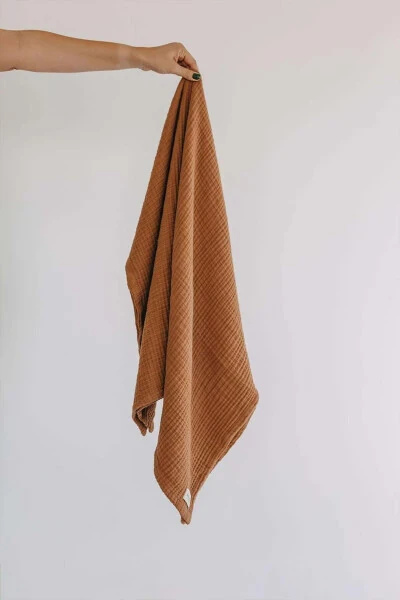Milky Coffee 4 Layered Muslin Blanket 90x120 size - LITTLE TREND BABY (1)