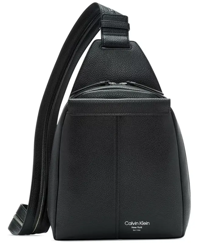 Millie Convertible Leather Sling Bag, Backpack-Black/silver - 1