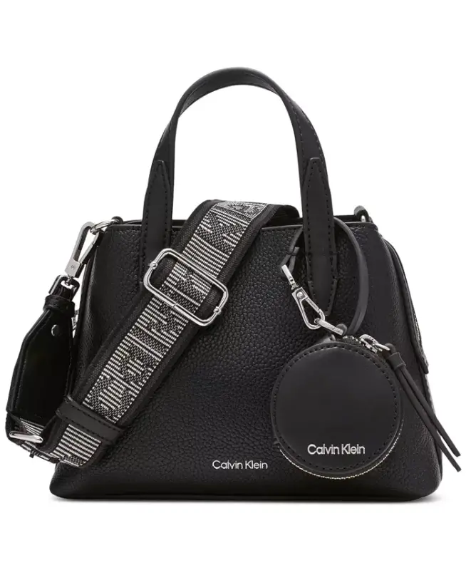 Millie Triple Compartment Crossbody with Coin Pouch - Black/Silver - 1