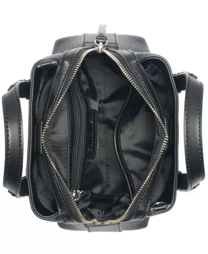 Millie Triple Compartment Crossbody with Coin Pouch - Black/Silver - 5