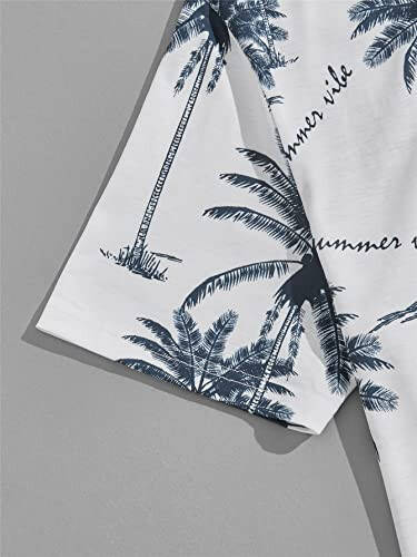 Milumia Men's Tropical Printed Short Sleeve Tee and Drawstring Pocket Shorts Set - 4