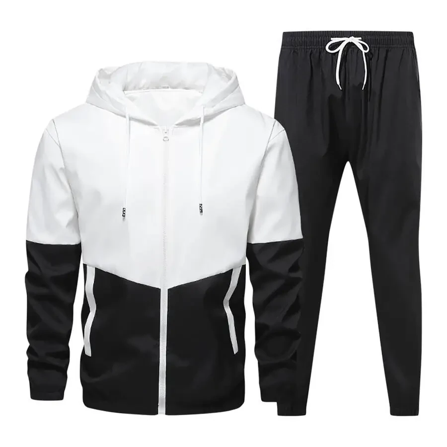 Miluxas Track Suits for Men Set Clearance Full Zip Sweatsuit Outdoor Jogging Men Tracksuits Black 6(M) - 1