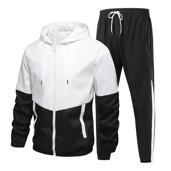 Miluxas Track Suits for Men Set Clearance Full Zip Sweatsuit Outdoor Jogging Men Tracksuits Black 6(M) - 3