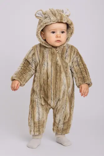 Милый комбинезон с медвежонком для малышей 3-6/6-9/9-12/18-24 месяцев - Коричневый - 1
