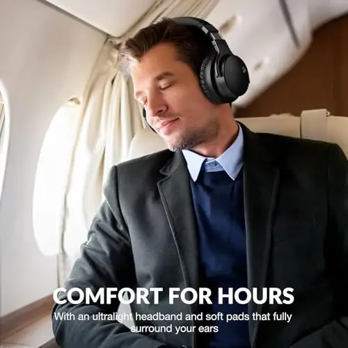 Million Sold Classic E7 Active Noise Cancelling Headphones with Upgraded HD Sound, Wireless Bluetooth Headphones Over The Ear Unequaled Comfort, Vivid Deep Bass, for Home Office Travel Birthday Gift - 5