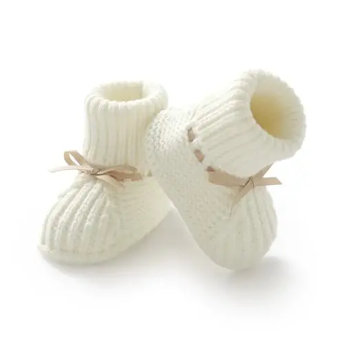 mimixiong Baby Booties Newborn Infant Sock Shoes Hand Knitting Crochet Boy and Girl Cozy Shoes - 1