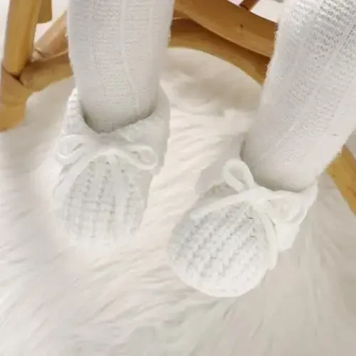 mimixiong Baby Booties Newborn Infant Sock Shoes Hand Knitting Crochet Boy and Girl Cozy Shoes - 3