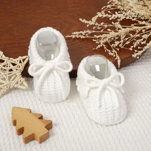 mimixiong Baby Booties Newborn Infant Sock Shoes Hand Knitting Crochet Boy and Girl Cozy Shoes - 5