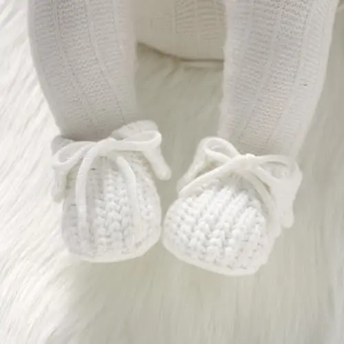 mimixiong Baby Booties Newborn Infant Sock Shoes Hand Knitting Crochet Boy and Girl Cozy Shoes - 2