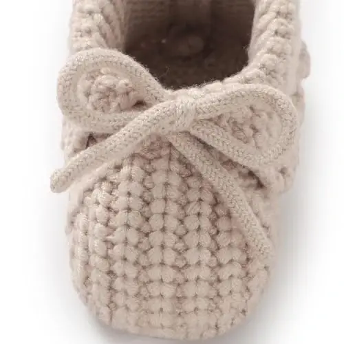 mimixiong Baby Booties Newborn Infant Sock Shoes Hand Knitting Crochet Boy and Girl Cozy Shoes - 6