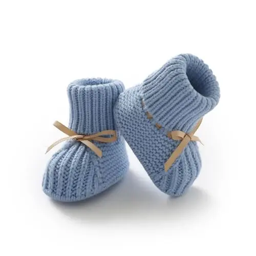 mimixiong Baby Booties Newborn Infant Sock Shoes Hand Knitting Crochet Boy and Girl Cozy Shoes 