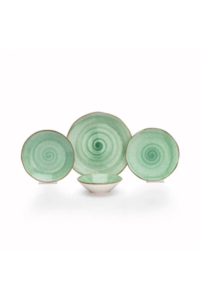Mina Dinner Set - 24 Pieces - Green - 1