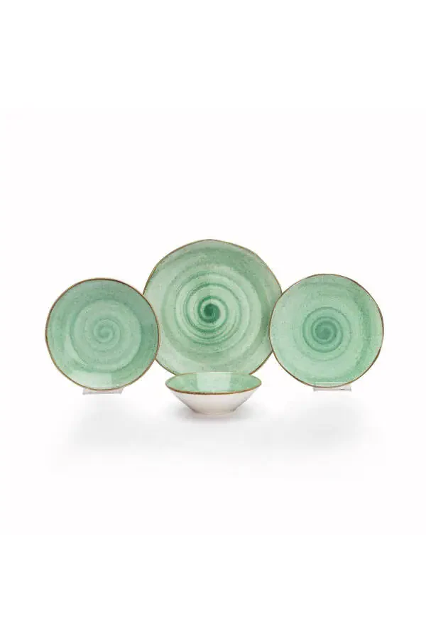 Mina Dinner Set - 24 Pieces - Green - 1