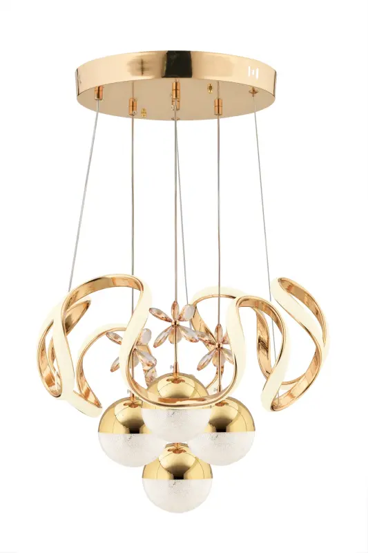 Mina Gold 3 Renk Ledli Modern Lüx Led Avize-mor - 5