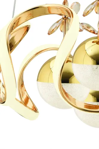 Mina Kumandalı Gold Ledli 3 Renk Modern Led Avize-Altın - 3