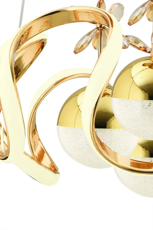 Mina Kumandalı Gold Ledli 3 Renk Modern Led Avize-Altın - 3