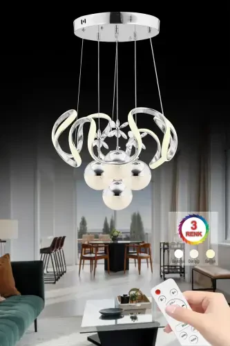 Mina Kumush Kumandalı 3 1 Led Uch Rang Ledli Qandil-Kumush2 - 2