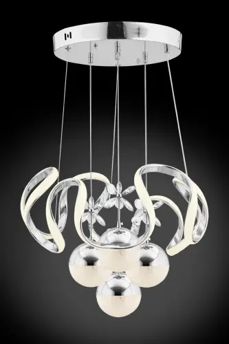 Mina Silver Remote Controlled 3 1 Led Three Color Led Chandelier-Silver2 - 7
