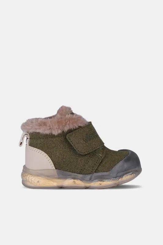 Mind Model Lighted Furry Lightweight Phylon Infant and Children's Khaki Boot-Khaki - 4