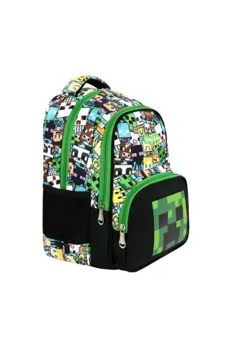 Mine Creeper 3-Piece Set Elementary School Bag, Thermal Lunch Bag and Pencil Case Set - 3