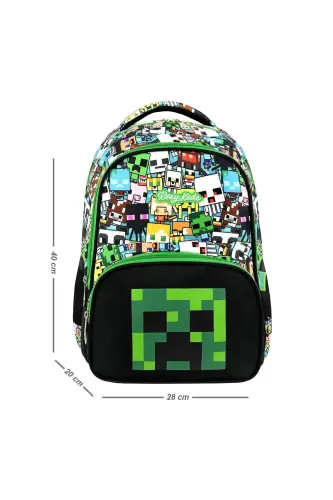 Mine Creeper 3'li to'plam Boshlang'ich maktab sumkasi, termal tushlik sumkasi va qalam qutisi to'plami - 2