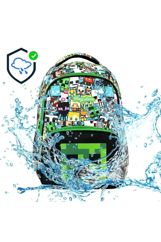 Mine Creeper 3'li to'plam Boshlang'ich maktab sumkasi, termal tushlik sumkasi va qalam qutisi to'plami - 4