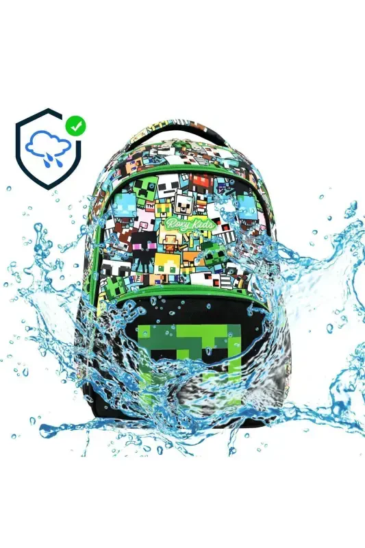 Mine Creeper 3'li to'plam Boshlang'ich maktab sumkasi, termal tushlik sumkasi va qalam qutisi to'plami - 4