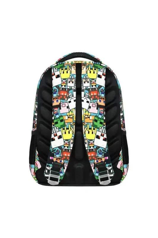 Mine Creeper 3'lü Set Ilkokul Çantası, Termal Beslenme Çantası Ve Kalem Kutusu Seti-Siyah - 5