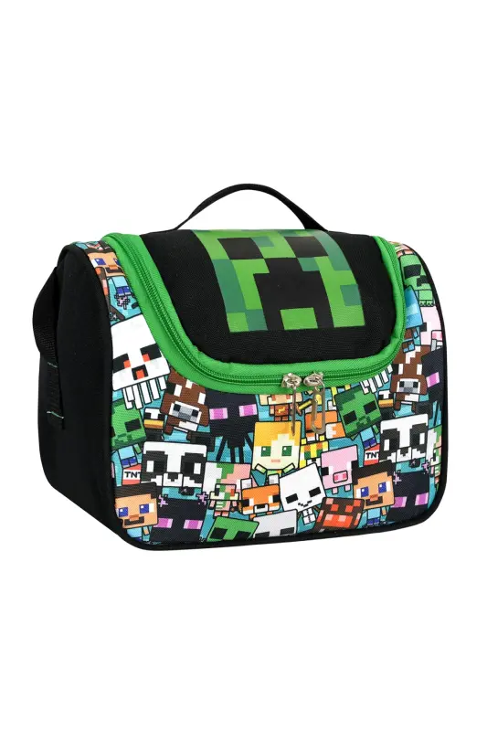 Mine Creeper 3'lü Set Ilkokul Çantası, Termal Beslenme Çantası Ve Kalem Kutusu Seti-Çok Renkli - 5